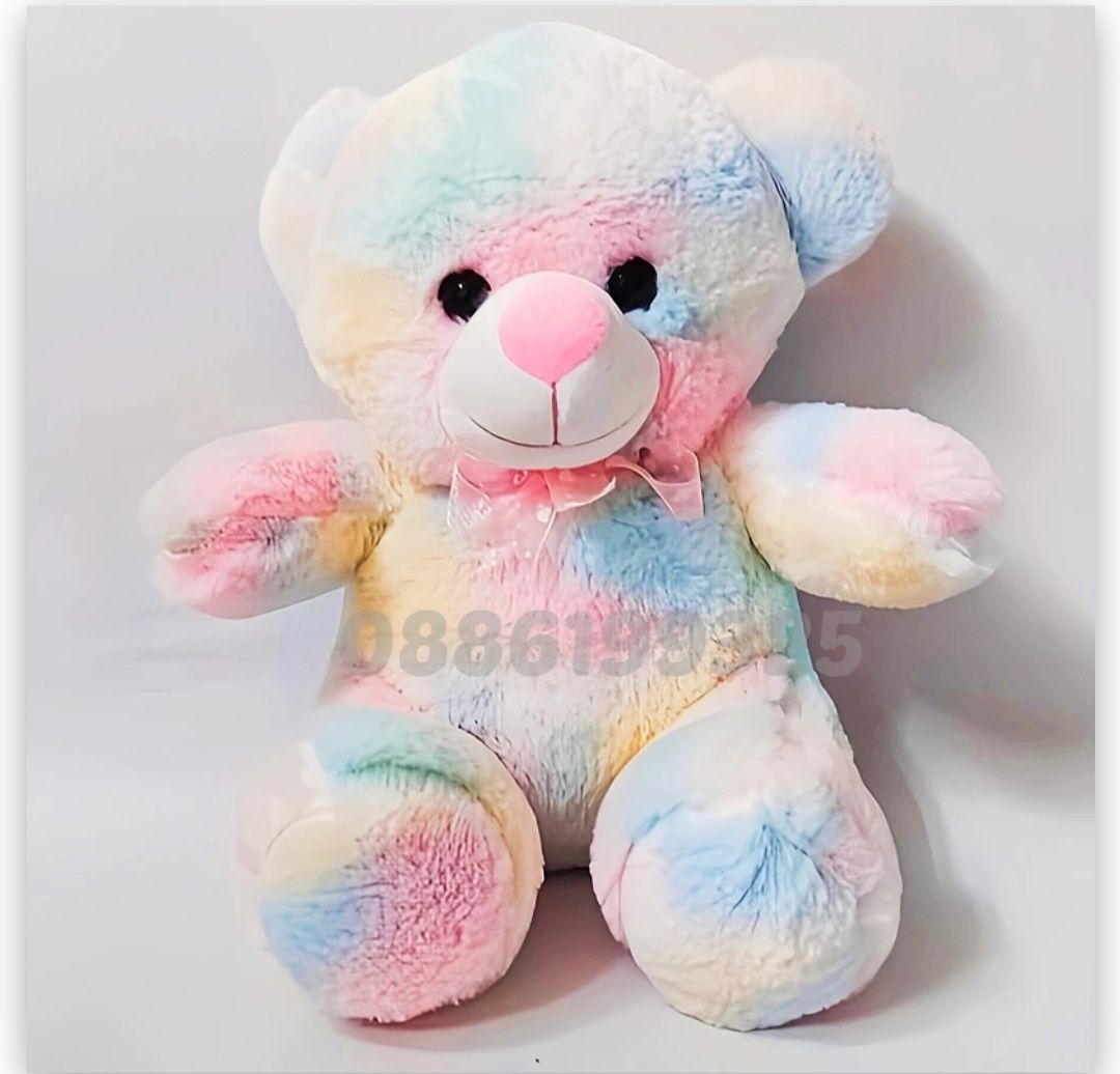 Плюшено Мече Rainbow, 40см Шарено плюшено Мече Teddy Bear