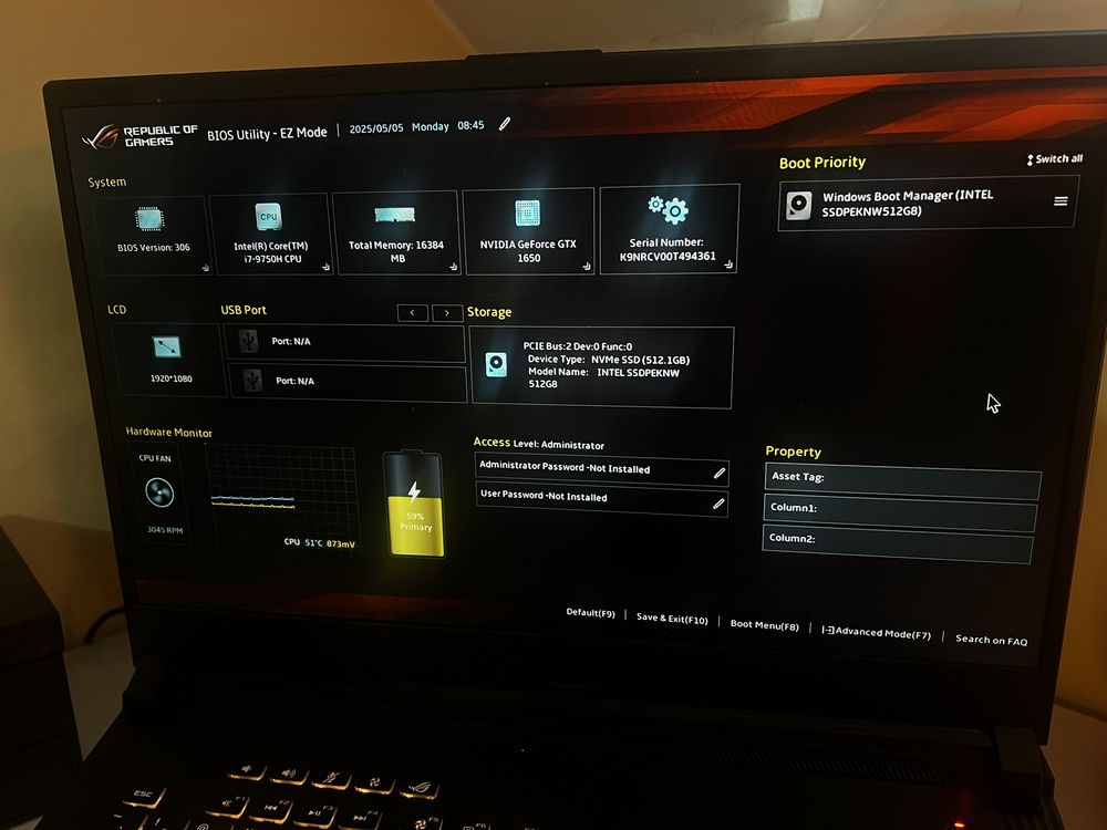 laptop asus rog strix G731GT +cooler +mouse steelseries rival 3