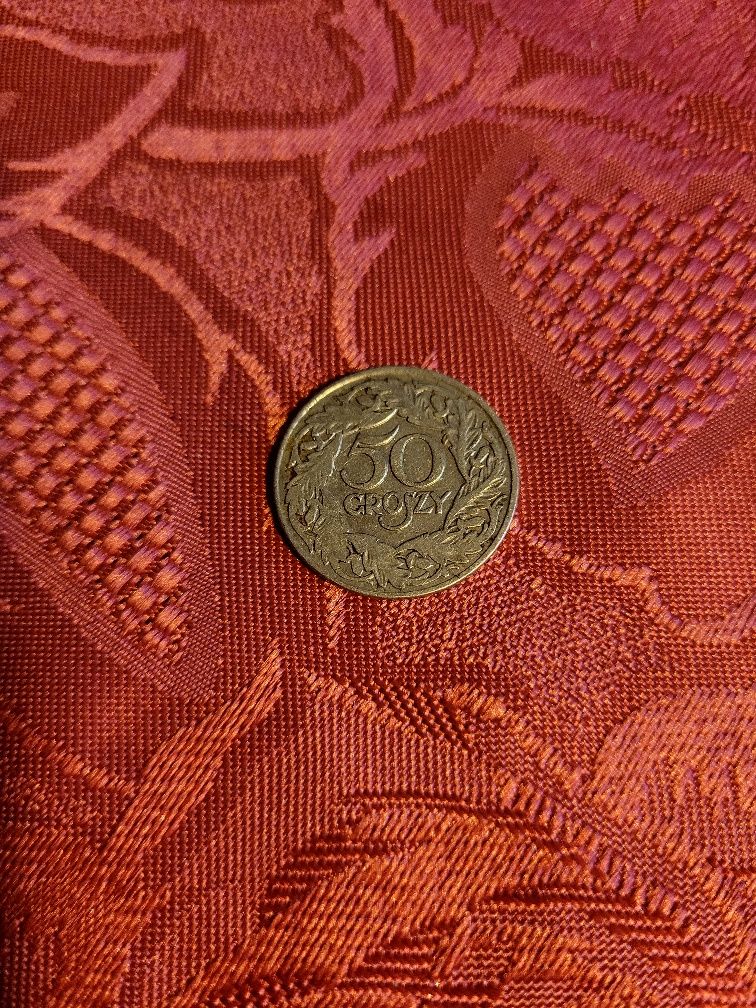 Monedă poloneză de colecție 50 croszy din 1923