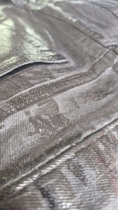 Rick Owens type black waxed jeans bolanbanana bootcut