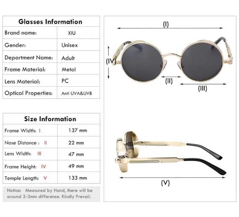 Дизайнерски Retro Vintage метални слънчеви очила Unisex UV 400 модел 2
