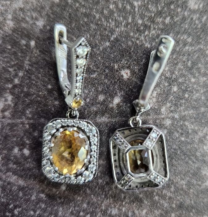 Луксозни сребърни обеци