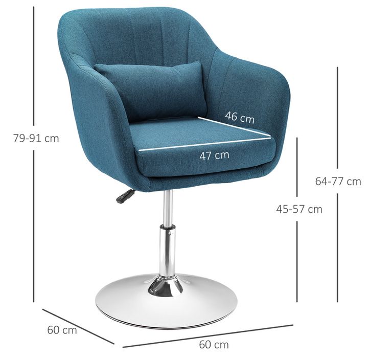 Въртящ се стол с метална основа HOMCOM