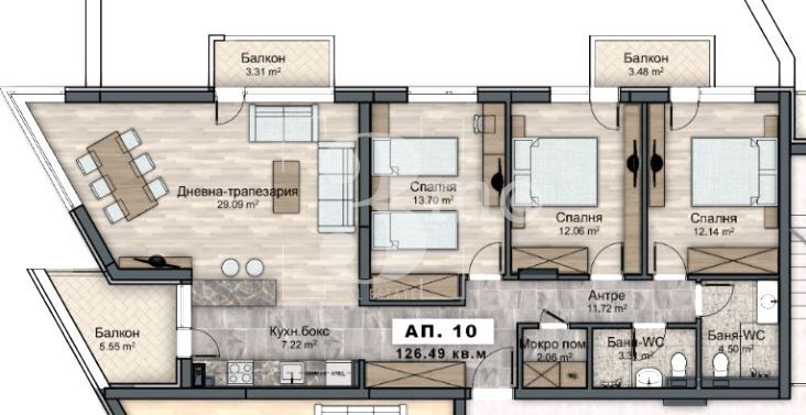 Продава се Четиристаен апартамент в София, Овча купел 2 - 142 кв.м за 1653 €/кв.м - Снимка #1