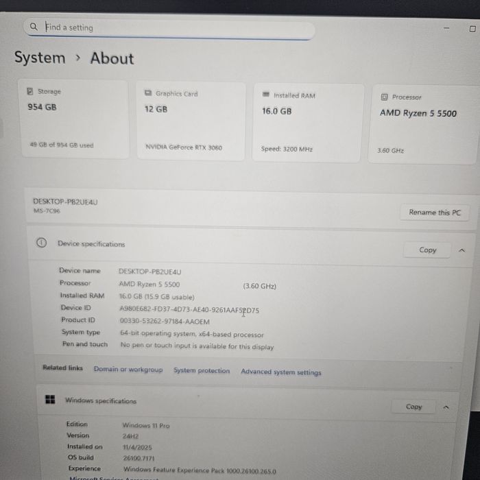 PC Gaming Ryzen 5-5500 RTX3060 16GB 1TB Zeus Amanet Vitan 3555