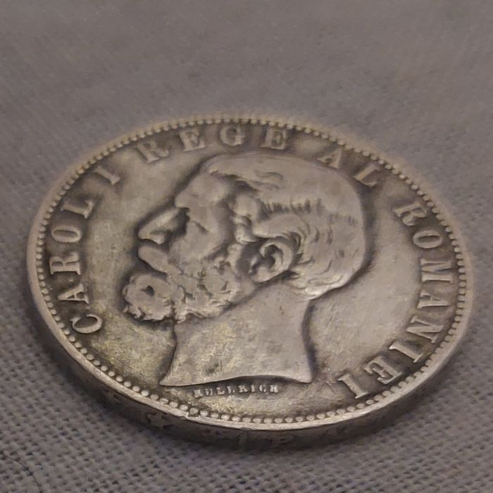 Rezervata!Moneda veche Romania regalista argint 5 lei 1883 Carol I