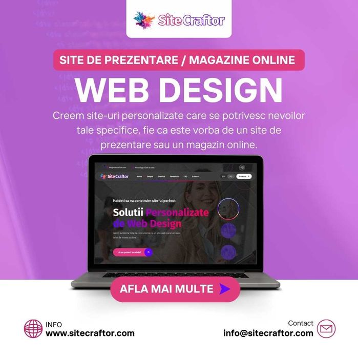 Site de Prezentare, Magazin Online | Gata în 7 Zile | De la 2000 Lei