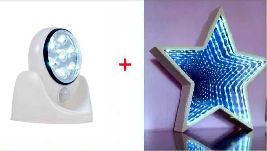 Lampa LED Senzor de Miscare, Reglabila + Decorațiune stea LED cu efect