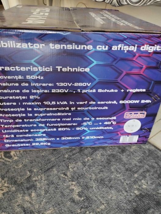 Stabilizator Retea Automat 10.5KVA 6000W cu Ecran LCD si ServoMotor