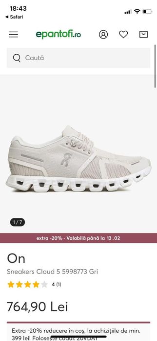 Adidasi On Cloud Noi - 340 lei