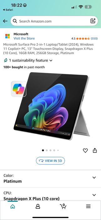 Tableta Microsoft Surface Pro Copilot+ PC (11th Edition) 13Inci