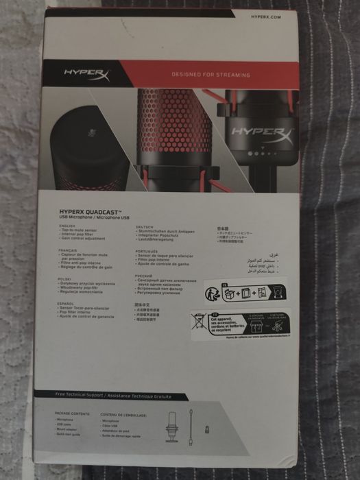 Microfon HyperX QuadCast, USB, stereo/omnidirectional/cardioid/bidirec