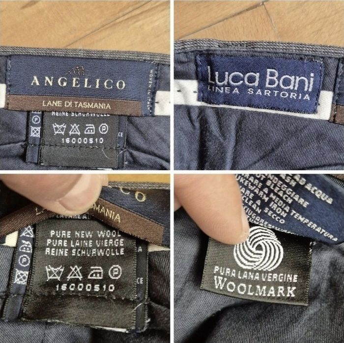 Pantaloni Angelico Luca Bani, Lână Woolmark Noua Virgină Tasmania 48
