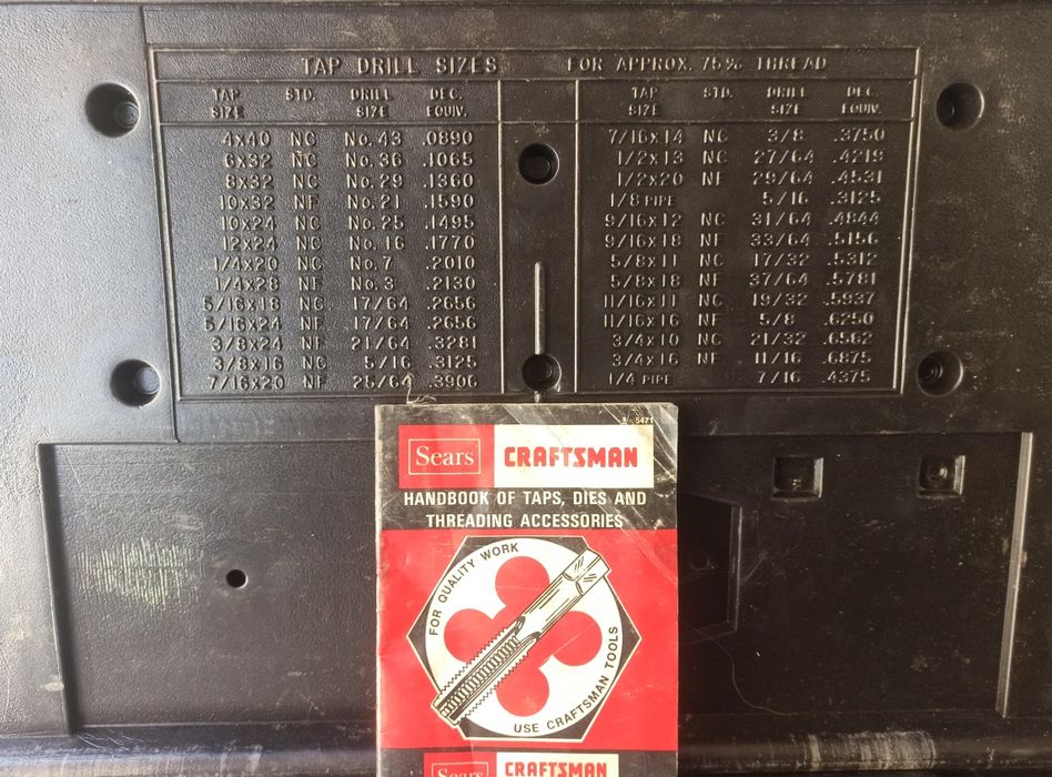 Набор дюймовых метчиков и плашек CRAFTSMAN (США)