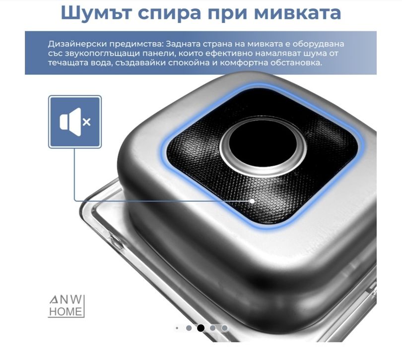 Стоманена мивка нова