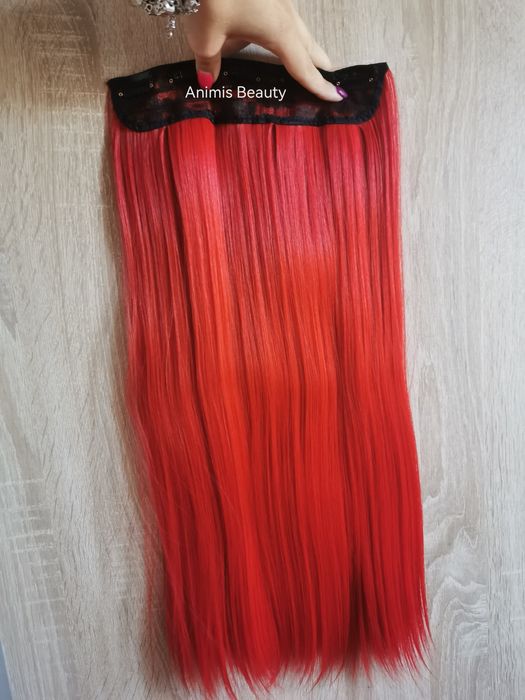 Extensii de par drepte, NOI, diverse culori, 5 clipsuri, par sintetic