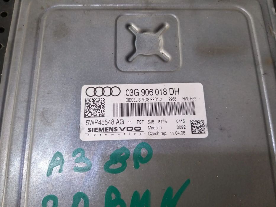 Ecu calculator motor 2.0 tdi audi a3 8p 03g906018dh 5wp45548ag