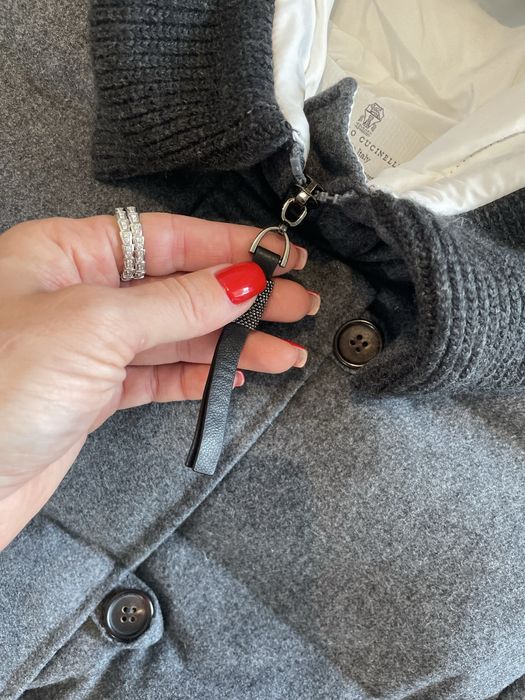 Geaca lunga lana casmir puf de gasca M