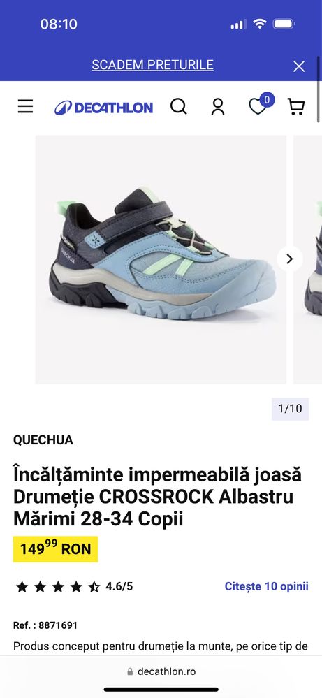 Ghete/Încălțăminte copii impermeabilă, Drumeție decathlon