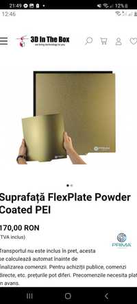 Suprafața flexplate powder 3D