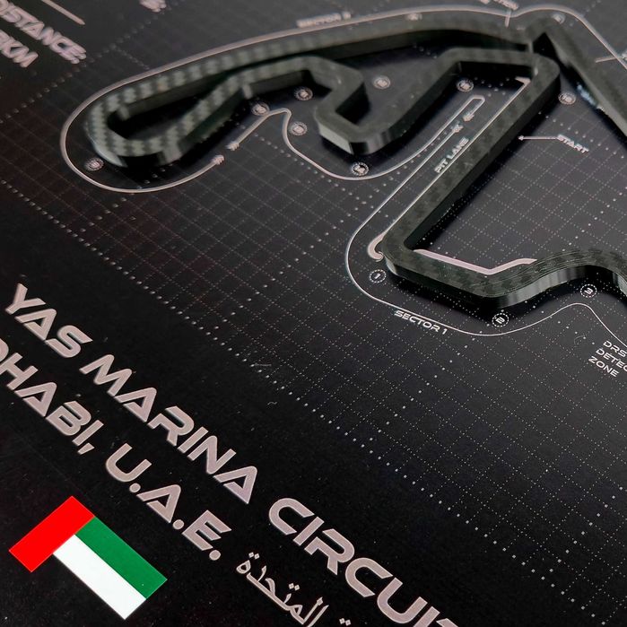 Yas Marina – Hartă 3D circuit Formula 1 Abu Dhabi GP • GPX Collection