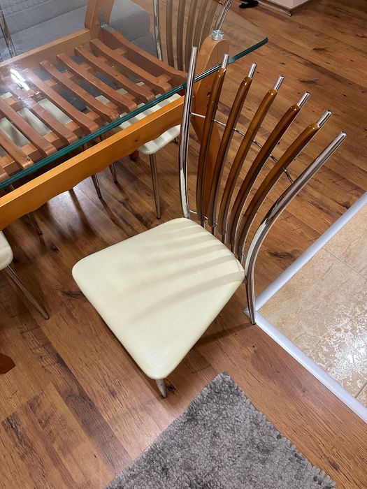 Маса за хранене с 4 стола МАСИВ