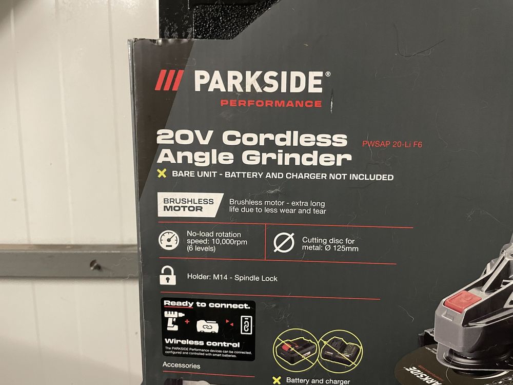 PARKSIDE PERFORMANCE Акумулаторен Ъглошлайф PWSAP 20 Li F6