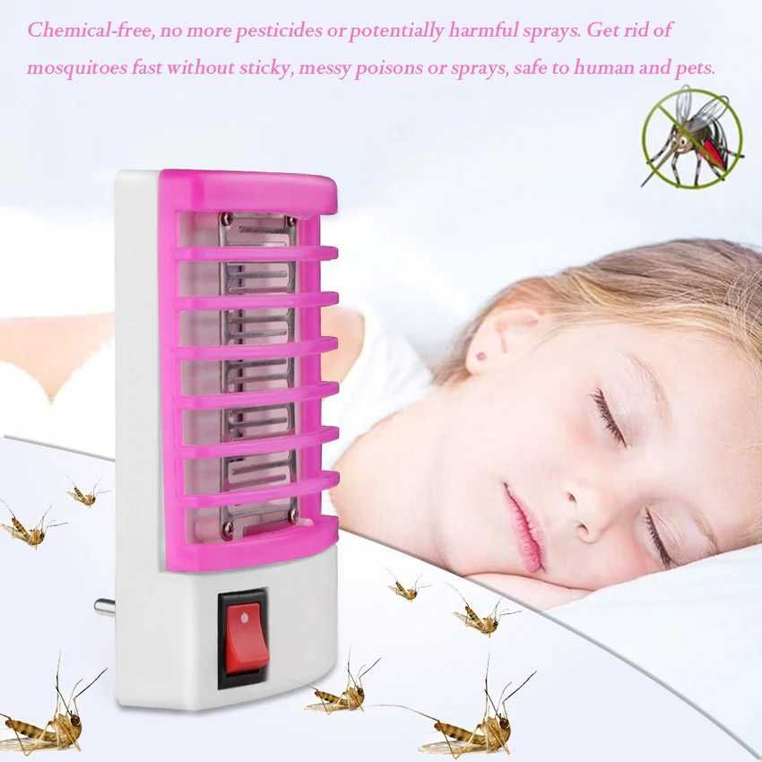 Портативна лампа против комари,мухи,насекоми за включване в контакта