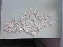 Fata de masa mileu din macrame alb vintage retro de colectie