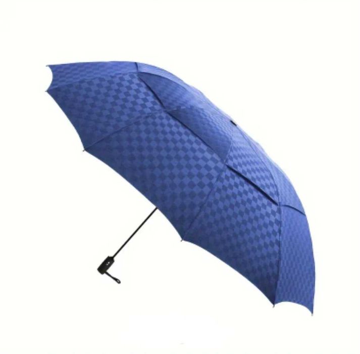 D122см голям автоматичен чадър с клапа за вятър, компактен сгънат 35см