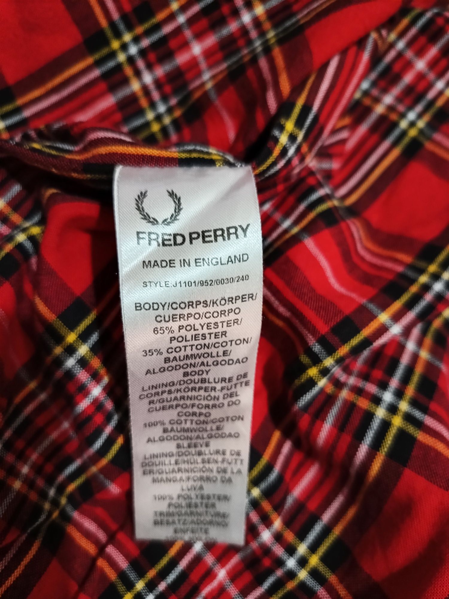 Geacă Fred Perry  Harrington - Roș