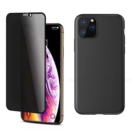 Husa Silicon si Folie Sticla 3D Anti Spy Iphone 12/13/14 Mini Pro Max