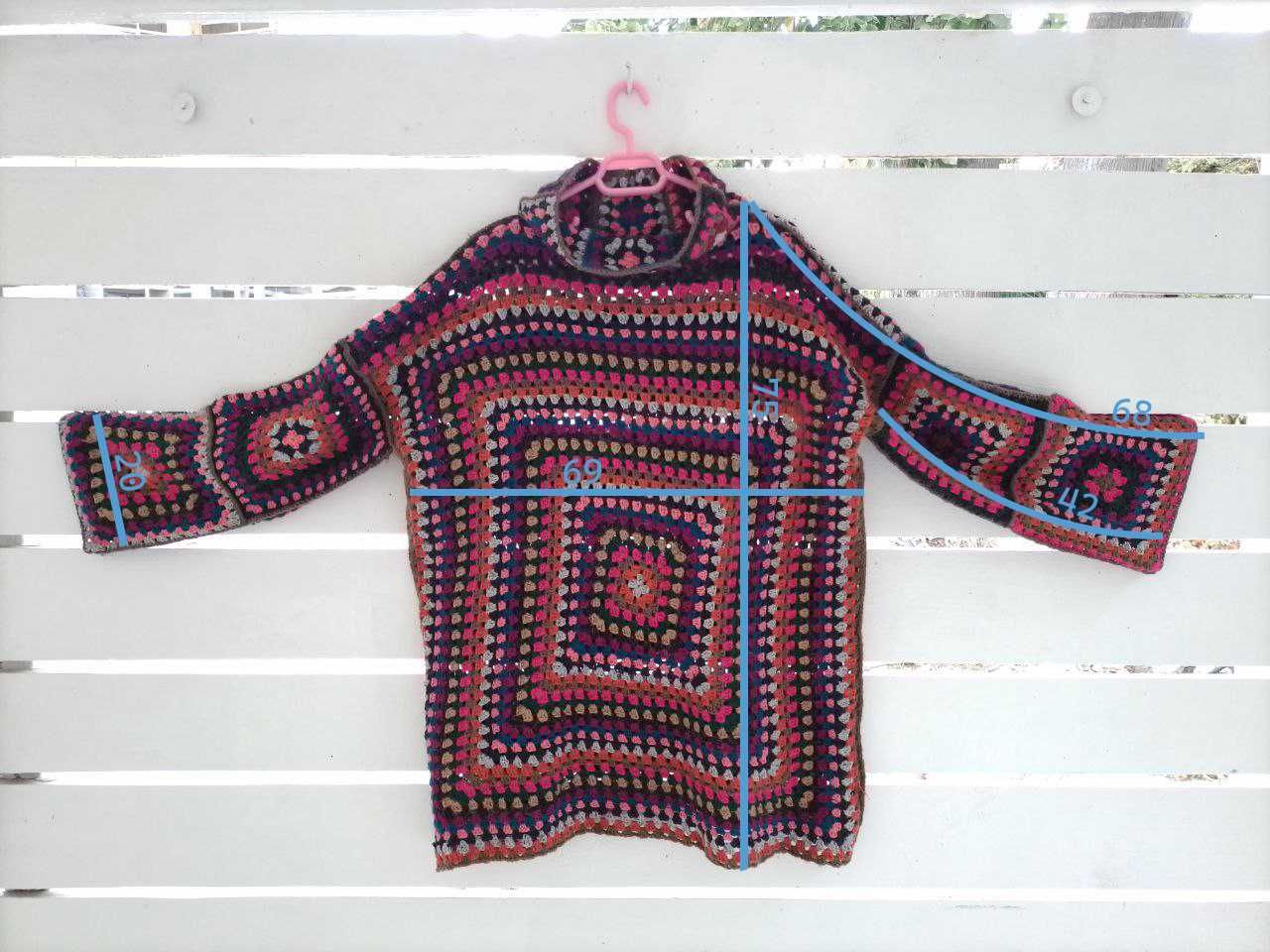 Handmade Дамски плетен пуловер M-XL