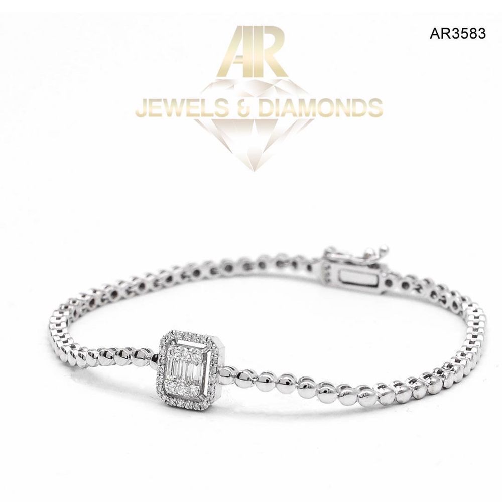 Bratara Aur Alb cu Diamante model deosebit ARJEWELS(AR3583)