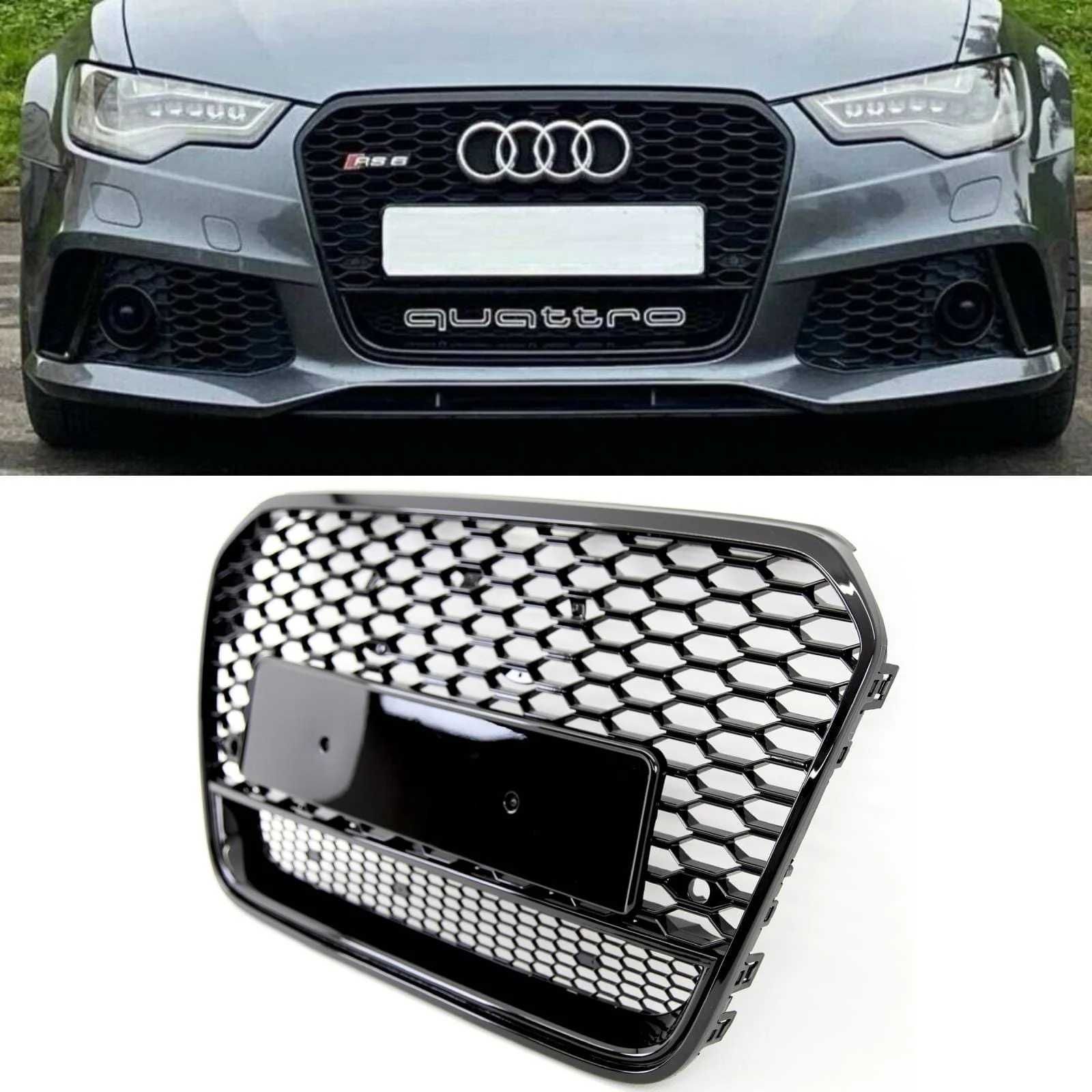 Grila Bara Fata Audi A6 C7 (2011-2014) RS6 Design Negru Lucios