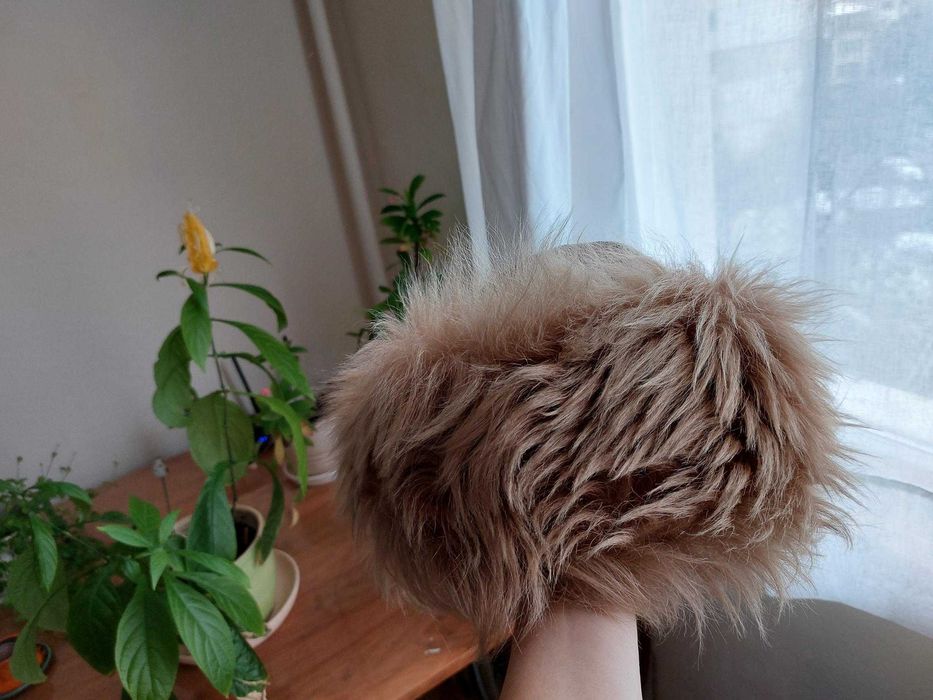 Шапка естествена кожа & кожа с косъм