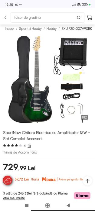 Chitară Electrică + Amplificator SportNow Set Complet
