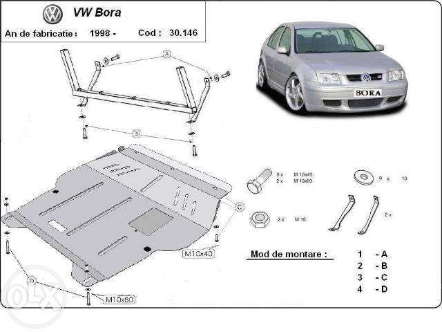 Scut metalic pentru motor VW Bora - otel 2mm