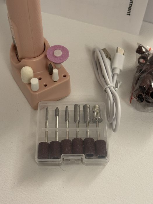 Freza unghii profesionala,cu 2 bit si 36 banda abraziva