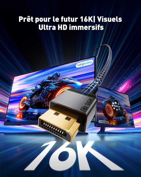 Cablu Maxonar 16K DisplayPort 2.1,5m,16K-60Hz,HDR10,FreeSync,G-Sync