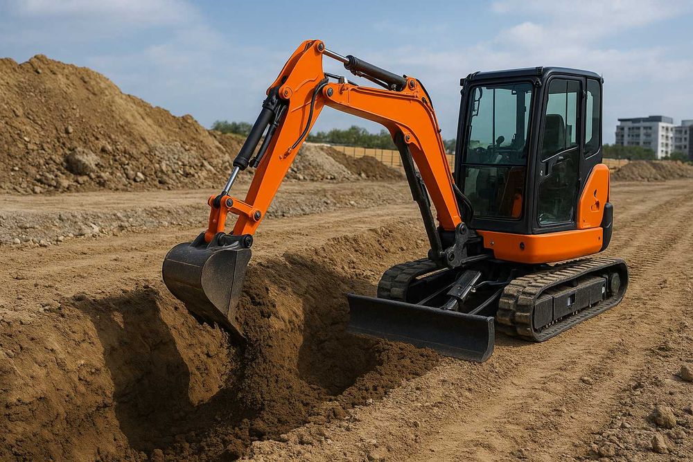 Sapături miniexcavator – șanț , gard / fundații / piscine