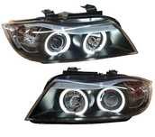 Фарове ЛЕД БМВ Е90 Е91 Затъмнени тунинг BMW E90 E91 Led ейнджъл айс