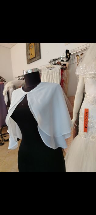 сватбено булчинско болеро пончо наметка от шифон