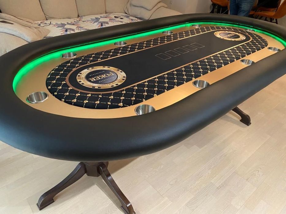 Masa Poker cu capac de lemn si banda led CustomTables.eu