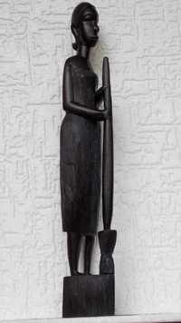 Statueta unicat 39 cm sculptura lemn abanos,arta africana 660 gr.