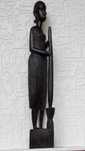 Statueta abanos 39 cm sculptura lemn,arta veche africana,figurina