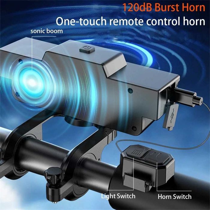 Ултра ярка 9 LED + 21 SMD светлина за велосипед, Фар, Клаксон, Батерия