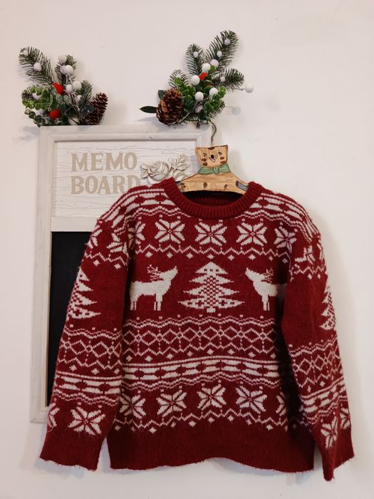Pulover gros Shein Crăciun sărbători reni brad pentru băieți 5-6 ani