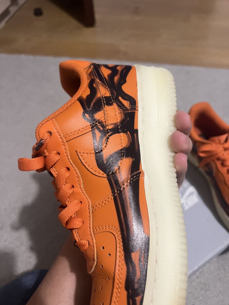 Nike Air Force 1 Low Orange Skeleton Halloween