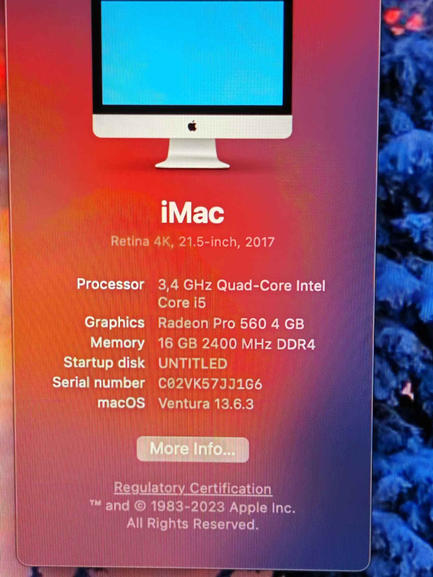 iMac Retina 4K, 21.5-inch, 2017, 16 GB, 1 TB